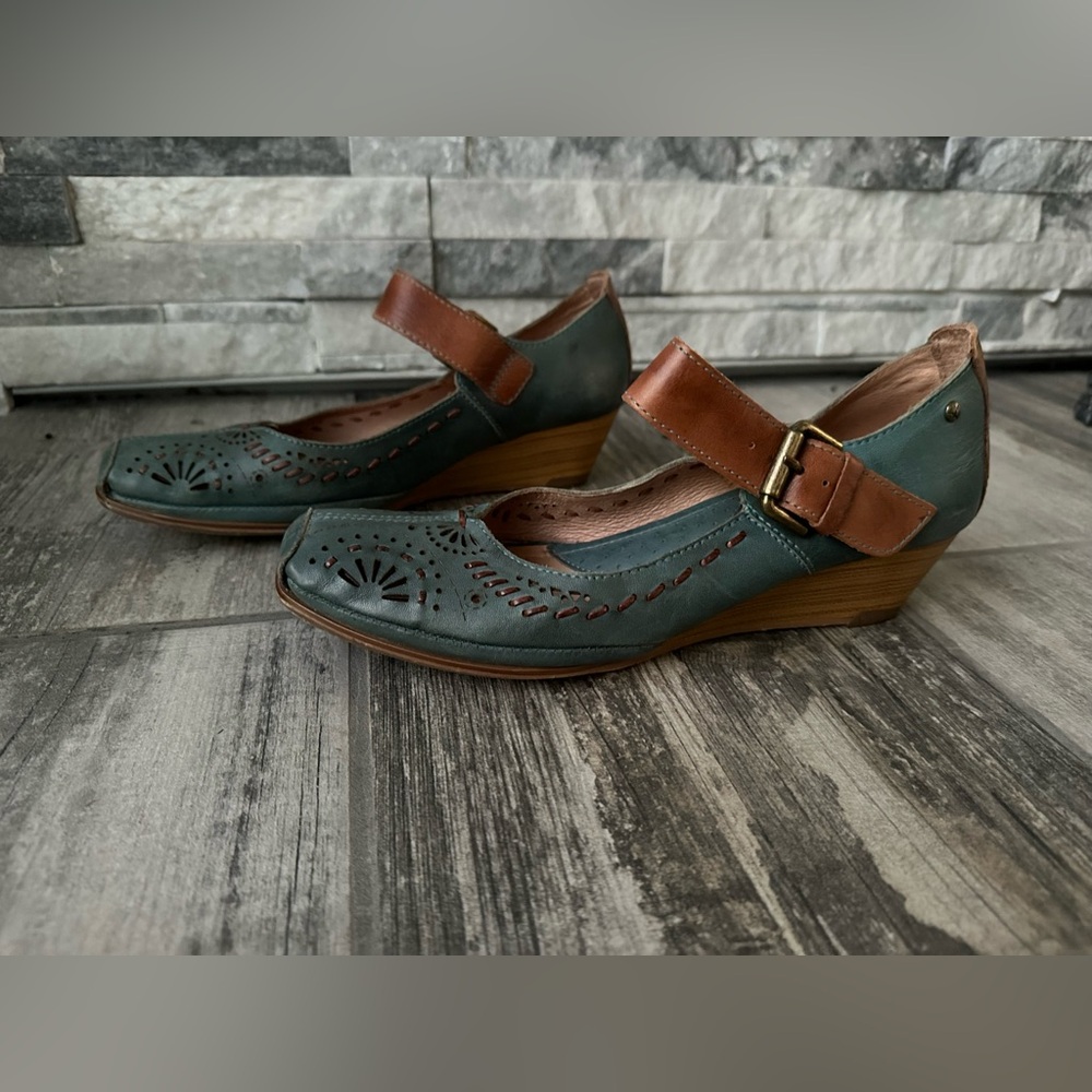 Picolinos Women's Leather Mary Jane  Leather Casual Shoes Blue and Brown Size 40 - Picture 6 of 12